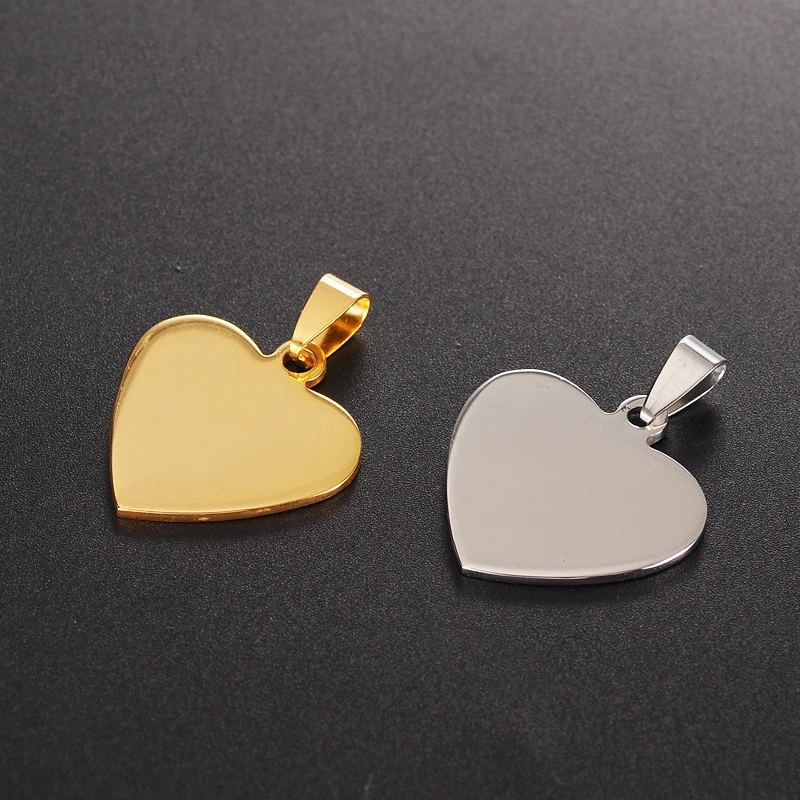 

Custom Blank Dog Tag Stainless Steel Heart Shape Tag Engraved Pet Name ID Tag, As pic show