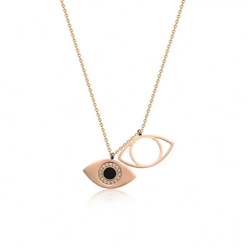 

Unique Design Manufacturer Supply Stainless Steel Eye Zircon Pendant Necklace
