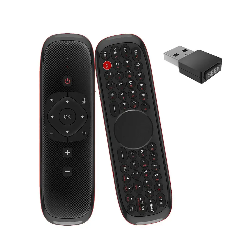 

2020 Newest Products Anti-Lost 2.4G Wireless USB Charge W2 Voice Control Mini Wireless Keyboard Android Fly Air Mouse W2