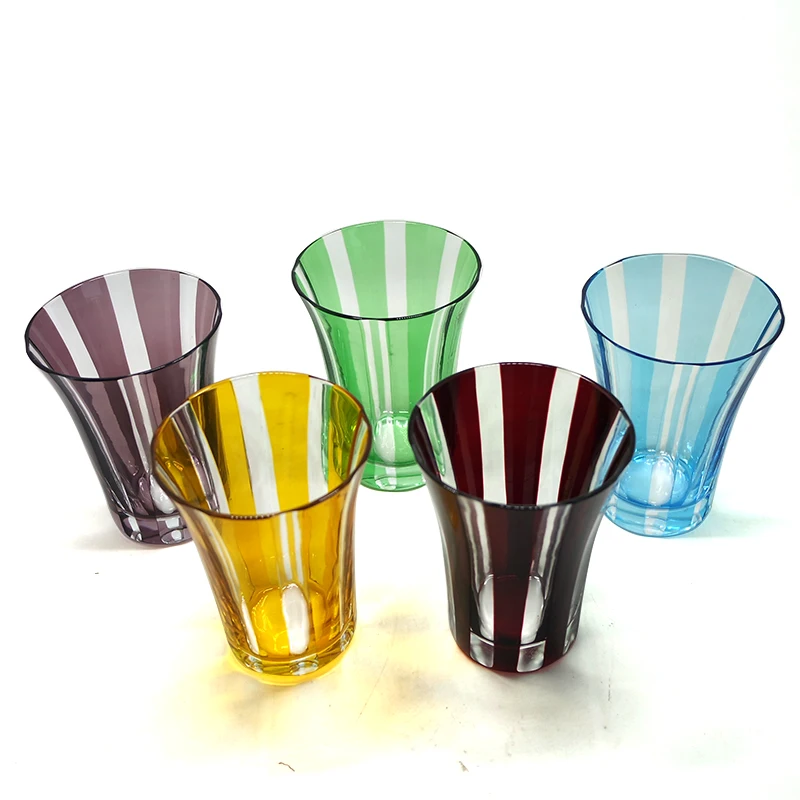 

Stocked cased colored glass drinking cup cheap drinking glasses wine glass tumbler milk cup, Yellow