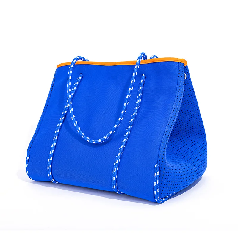 

2022 Hot selling perforated neoprene bag beach bag tote handbag bags for women, Customized color