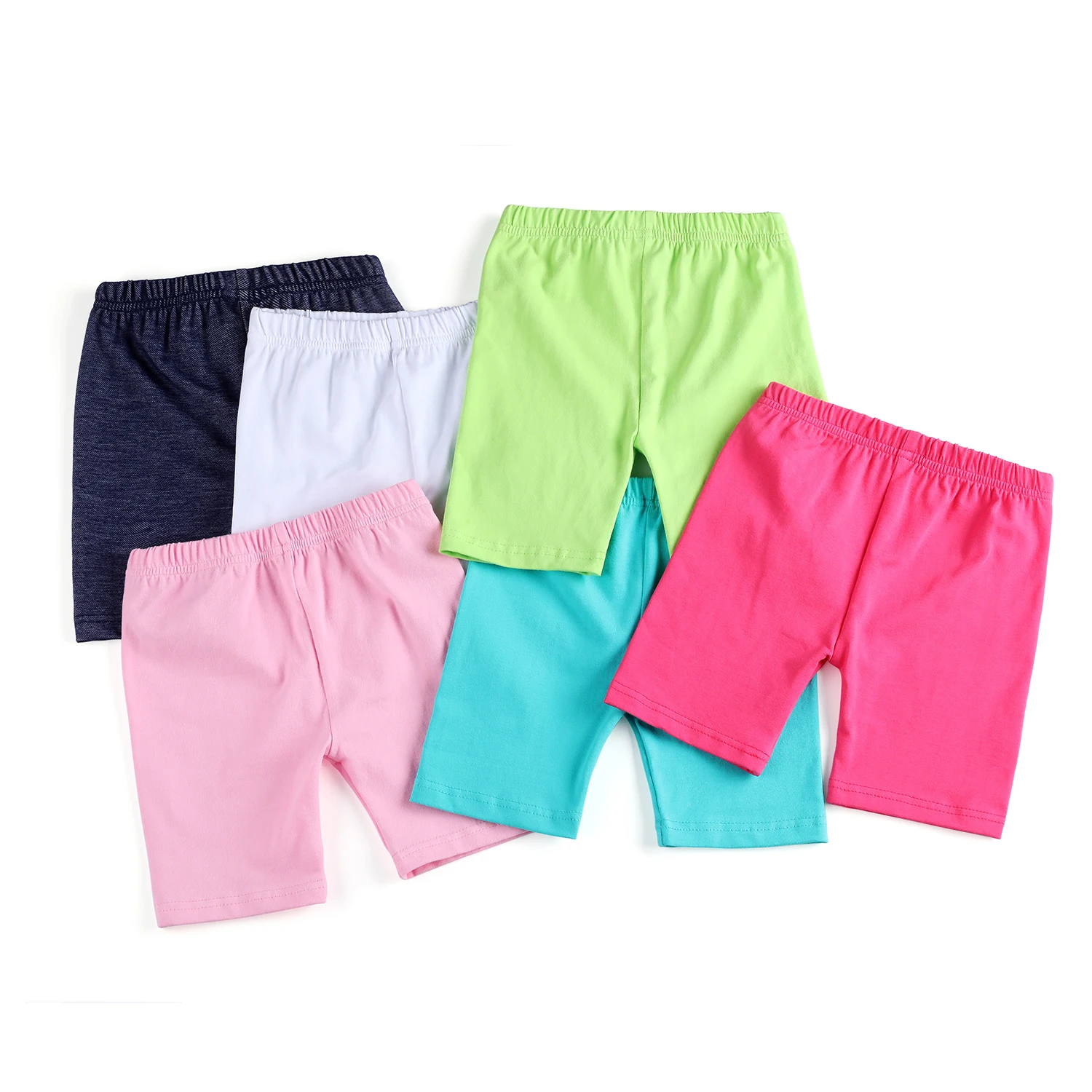 

2021 new design kids boutique shorts for kids 100% cotton little girls bottom solid blank soft little girl legging shorts, All colors on the color chart are available