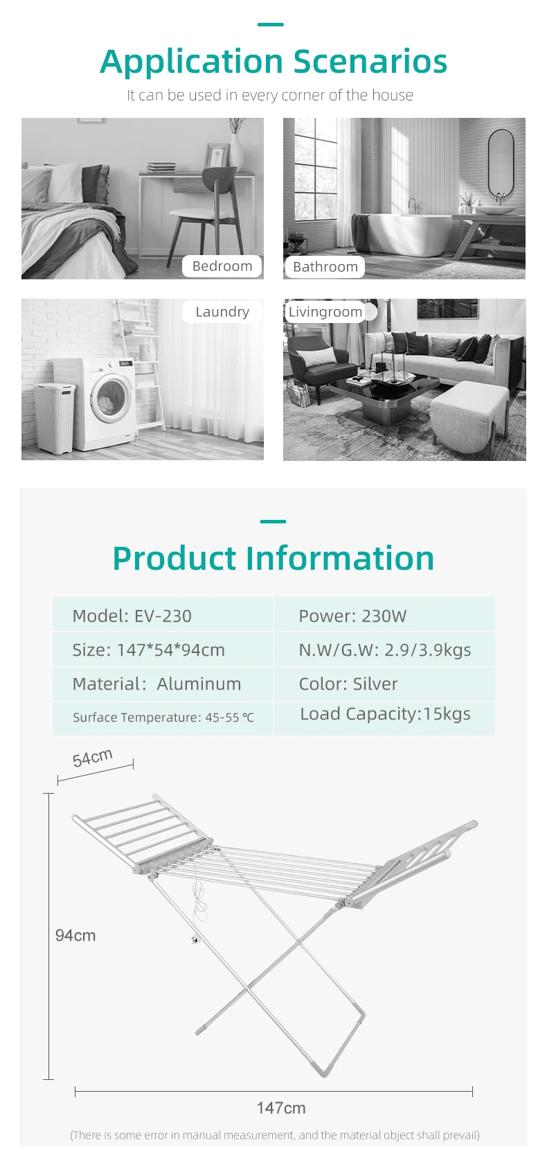 Evia Electric Laundry Heated Drying Rack Indoor Clothes Airer Buy