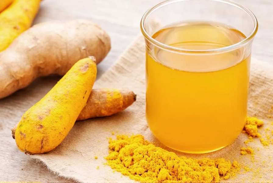 Turmeric ginger tea ingredients including fresh ginger, turmeric powder, black pepper, and lemon