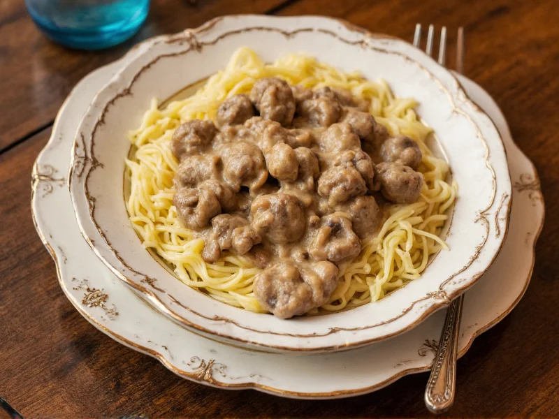 Hamburger Stroganoff with Cream of Mushroom Soup Recipe