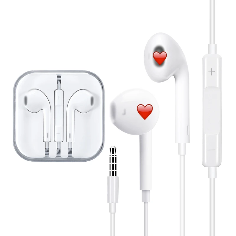 

original in-ear earbuds 3.5mm jack earphone 1.2 M handsfree wired headphone for iPhone for Samsung, White