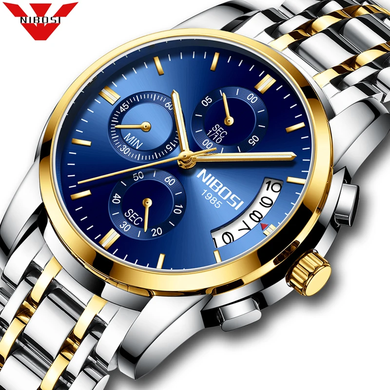 

NIBOSI 2020Watch Men Top Brand Luxury Male Automatic Date Quartz Watches Mens Waterproof Sport Watch Clock Relogio Masculino