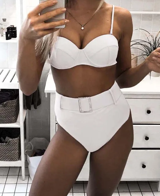 

Women High Cut Push Up Swim suit High Waist Bikini 2020 Women Swimwear Two-pieces Bikini set Bather Bathing Suit Swim, Can be customized