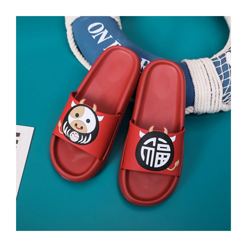 

New Style Ladies Summer House Slippers Thick Sole Soft Slide Slippers, As picture