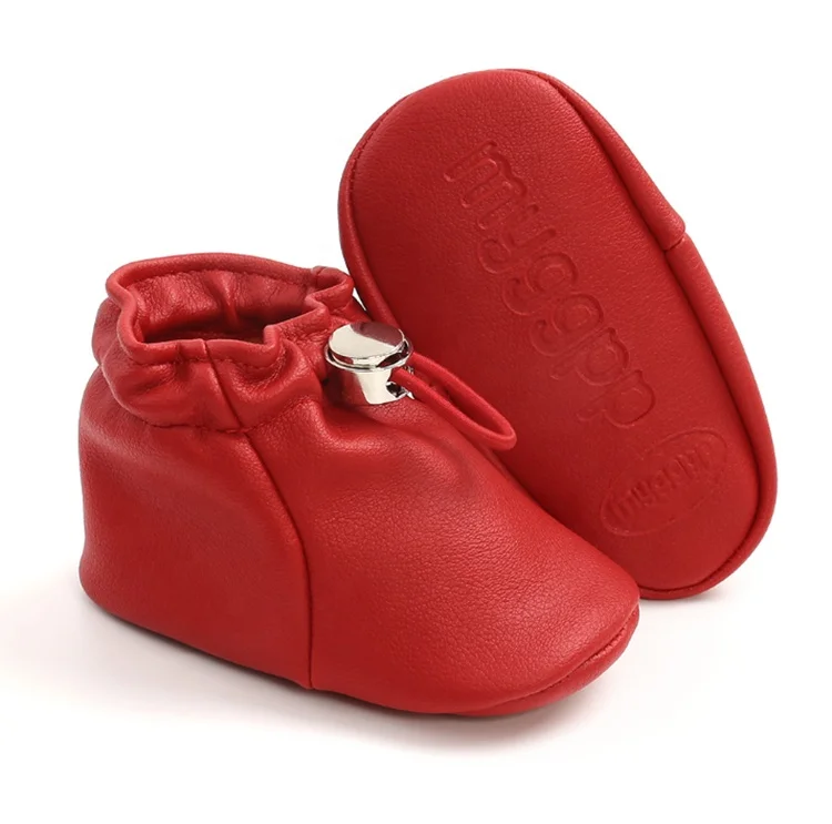 
Adjustable Design Soft Breathable Spring Autumn 0 1 Year Old Boys and Girls Baby Leather Casual Shoes Middle High Boots 