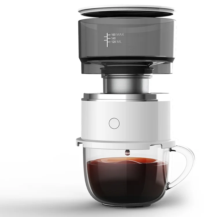

Manually Operated Portable Espresso Coffee Machine Travel Hand Coffee Maker, White