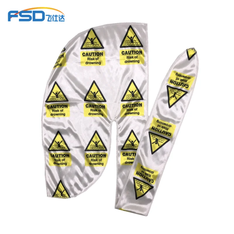 
Wholesale designer fashion Custom Logo Silk Polyester durag 