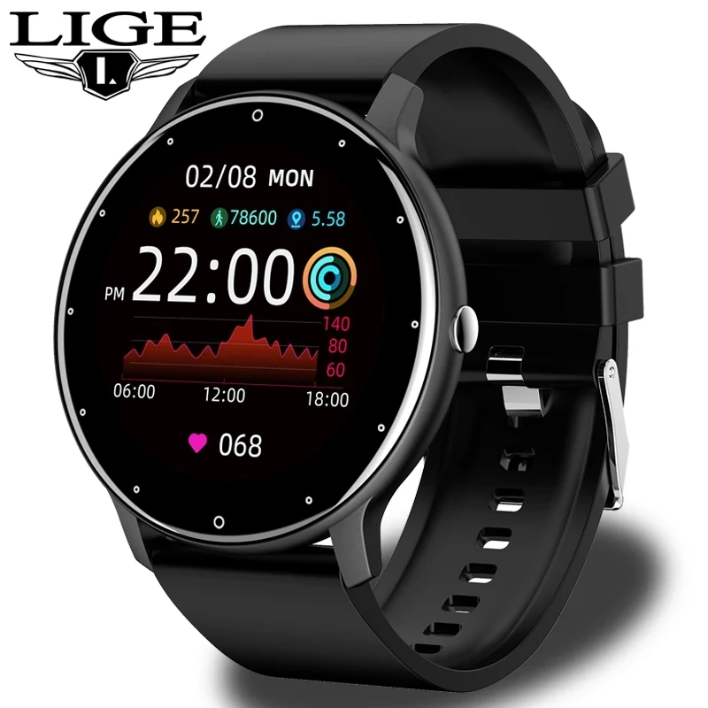 

LIGE BW0223 New Smart Watch Men Full Touch Screen Sport Fitness Waterproof Call For Android ios smartwatch