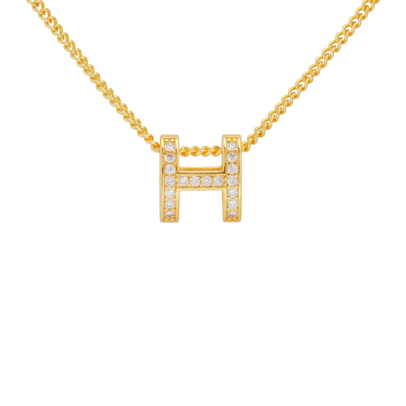 

JXX JDZ-77 24K Gold Plated Initia Letter L Pendant Square Pendant Necklace Alphabet