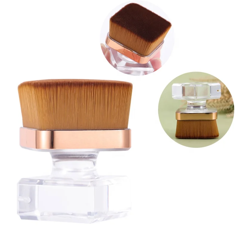 

Single Cute Brush clear handle makeup brush powder foundation blush good quality soft hair Brush