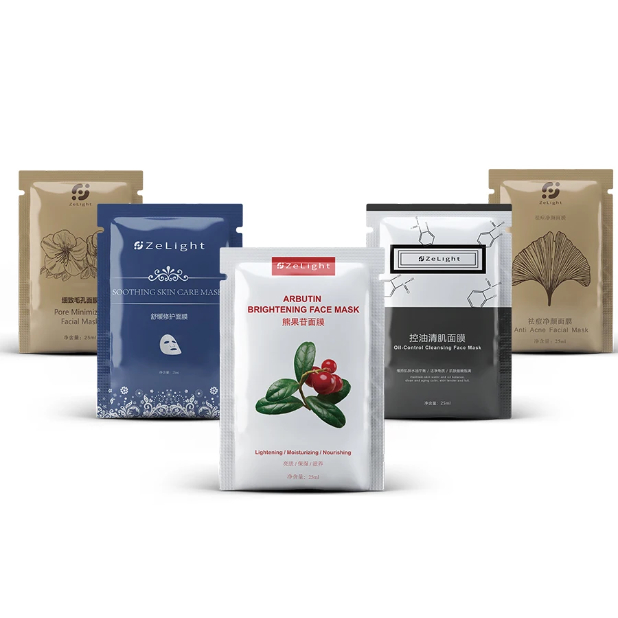 

OEM Zelight Natural Moisturizing Hydrating Sheet Mask Wrinkle Remove Anti Aging Facial Face Mask