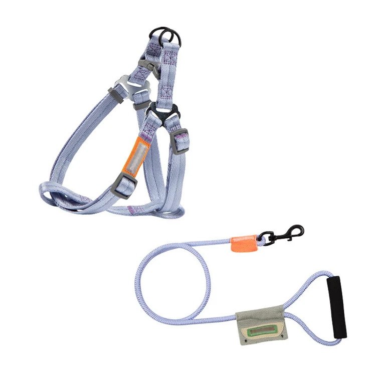 

AZB383B Retractable polyester fiber nylon candy color collar smart tactical pet dog collar leash adjustable dog training collar, Free customize