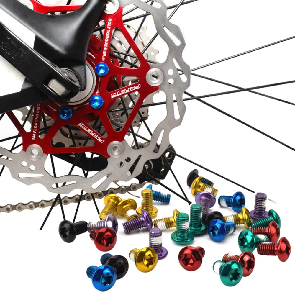 

12PCS Screws for M5x10mm Disc Brake Rotors T25 Torx Bicycle Disc Fixing Screws for Mountain Bikes and Road Bikes Brake Disc, Black/red/blue/gold/purple/green