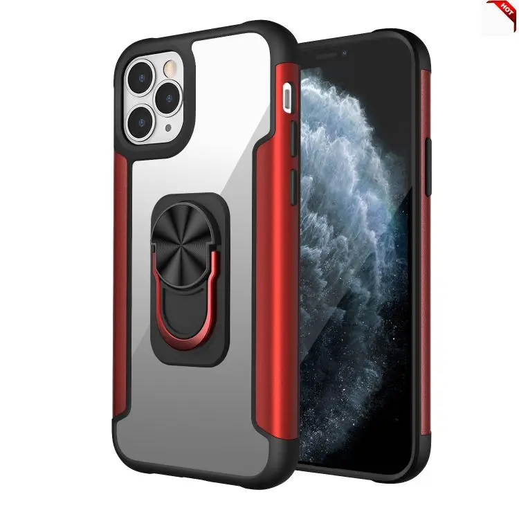 

In stock Sublimation Mobile phone cover PC +TPU + Metal Shockproof Protective phone Case with Ring Holder For iPhone 11 Pro