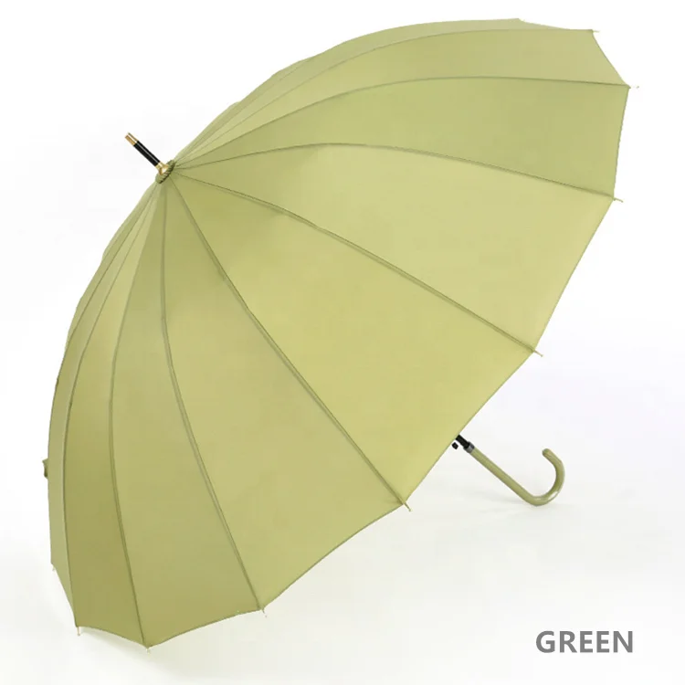 

Custom Logo 16 Ribs Straight Handle Umbrella for Promotional Gifts, Customized color