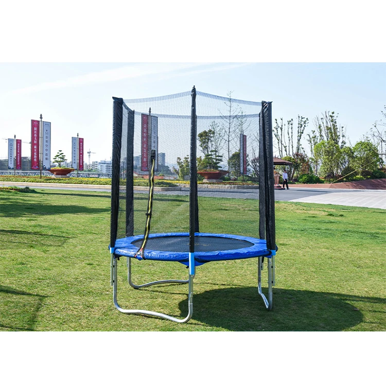 

Professional Round Gymnastic Fitness Kids Outdoor Trampoline with Safety Net, Blue