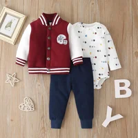 

Autumn and winter baby clothing set fashion long sleeve baby 3 piece set
