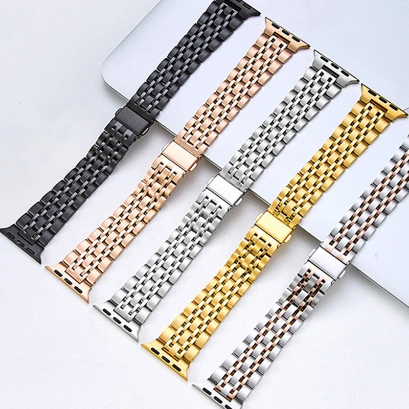 

BOORUI stainless steel watch band for apple watch band charms women wrist luxury watches band strap, 5 colors