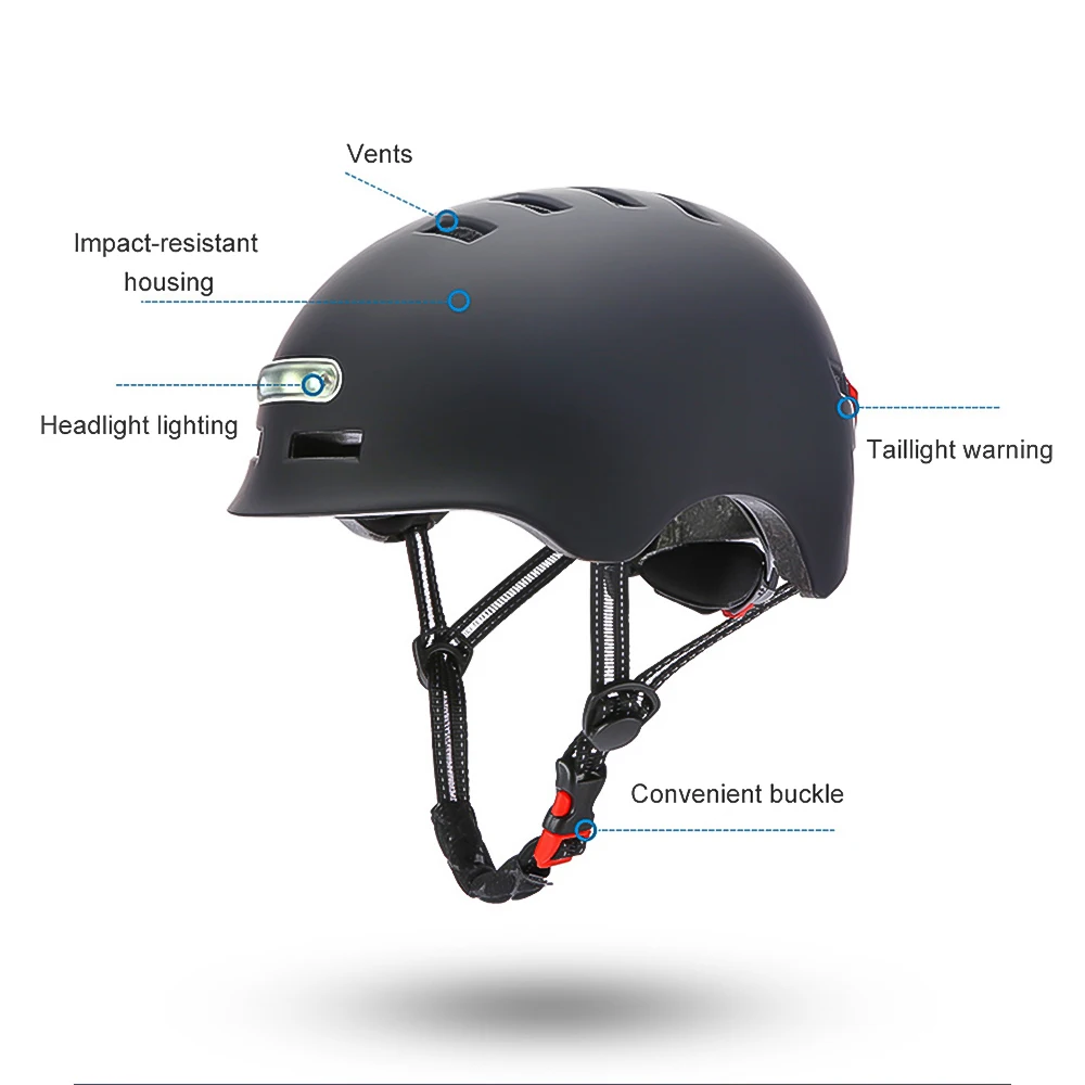 

Teenager and Adult Universal LED Light Cycling Helmet Waterproof Skateboard Helmet High safety Electric Scooters Helmet