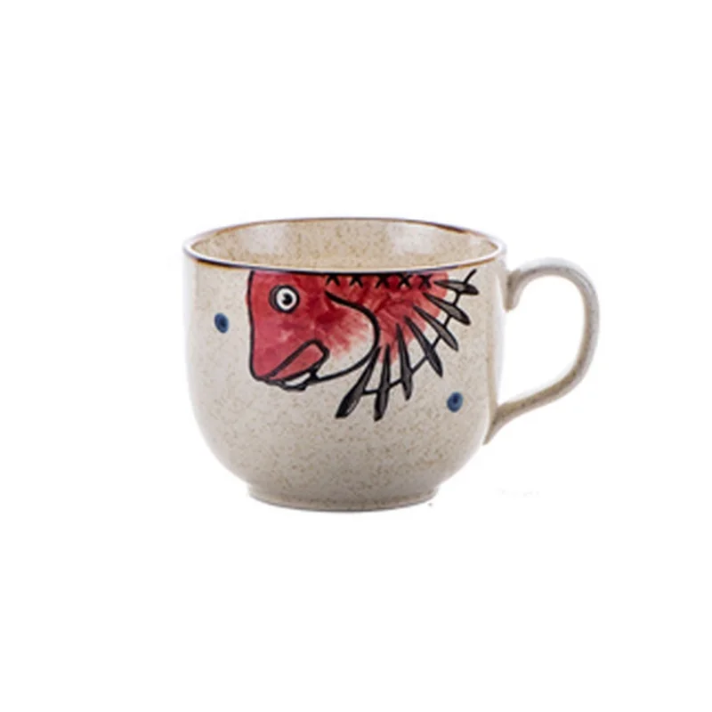 

Custom ceramic handmade drawing cartoon coffee mug breakfast milk cup