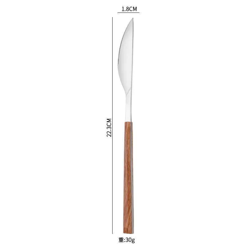 

Zogifts 2019 New High Quality Wood Handle Stainless Steel Knife Fork Cutlery Set Eco-Friendly Western Tableware Sets For hotel