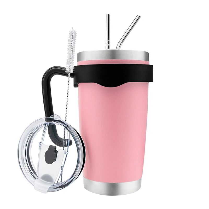 

WeVi 20 OZ stainless steel tumbler with handle and straw, Customized color