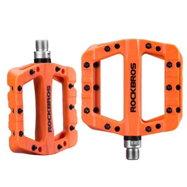 

ROCKBROS MTB Ultralight pedales mtb bicycle Cycling Bearing Flat pedals mtb For Mountain Road bmx Bike Parts Bike Pedals, Black, rose red, orange