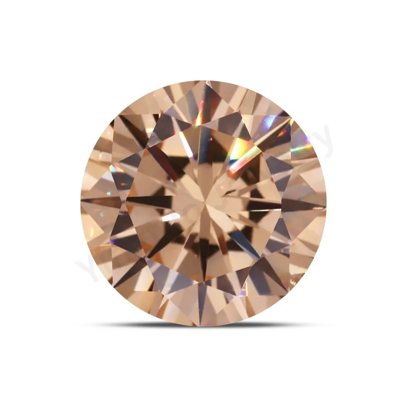 

Synthetic Cubic Zirconia Champagne Round Shape Cut Loose Stones CZ