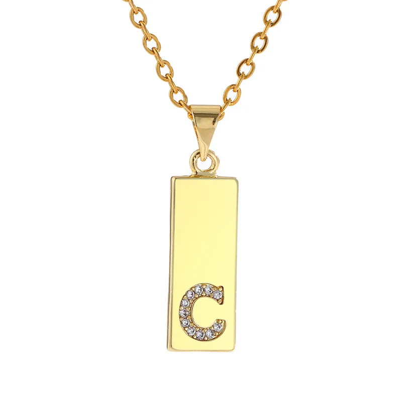 

Wholesale Fashion Gold Plated Stainless Steel Alphabet Letter Initial Necklace, As pic