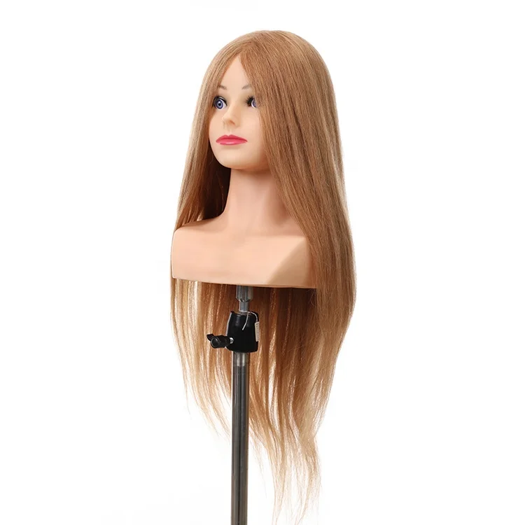 

2019 High quality hairdressing mannequin head 100% human hair training head with shoulder