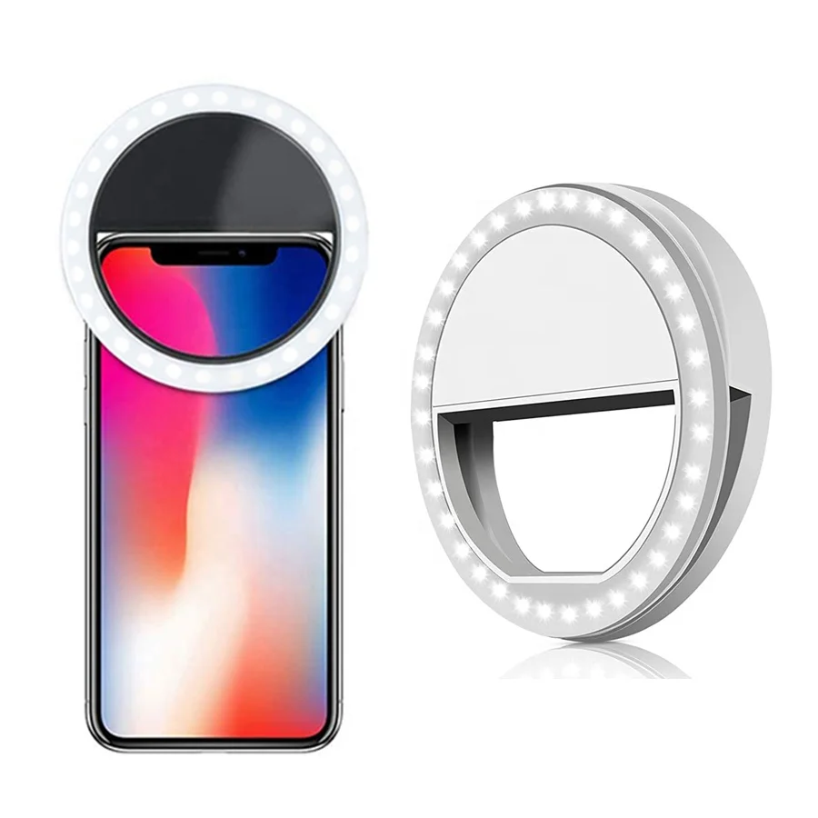 

Portable Live Show Beauty Phone Case Led Flash Mini Ring Light Selfie With Best Quality, Black pink white blue