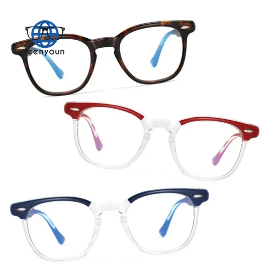 

Teenyoun Eyewear Two Colors Frame Anti Blue Ray Comfortable Glasses Holder Men Square Tr90 Eyeglass Frames Latest Model