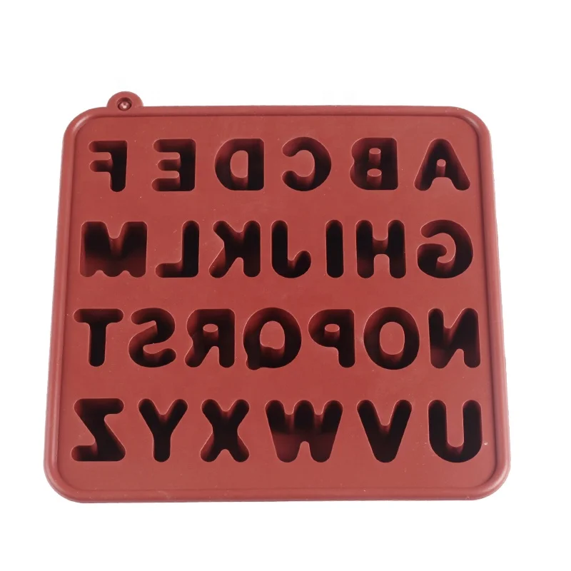 

Square English letter small single silicone Chocolate Mold letter biscuit baking dessert tool DIY