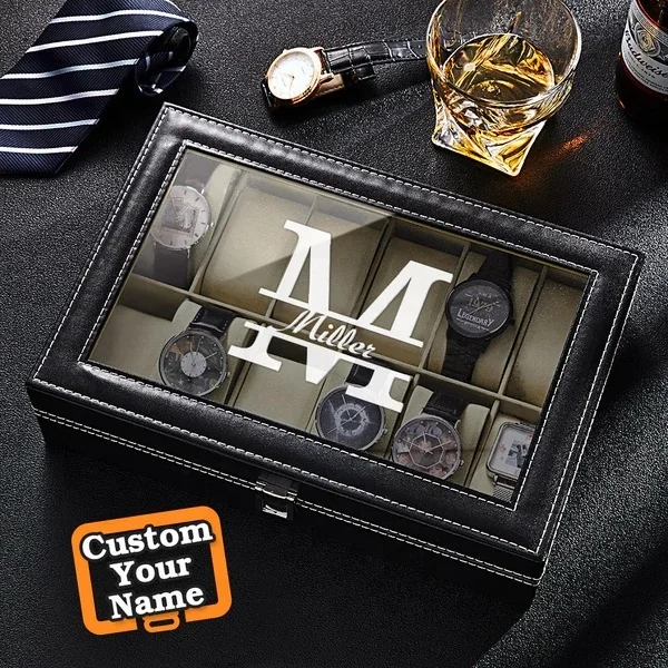 

Luxury Custom Black Watch Boxes Storage Case Holds 12 Watches