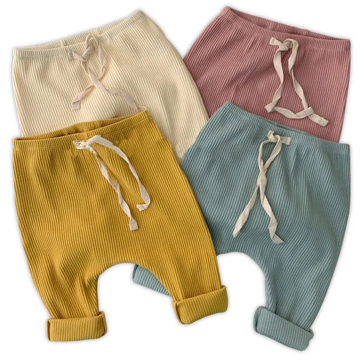 

New spring and autumn baby stretch slacks trousers baby pit striped PP pants