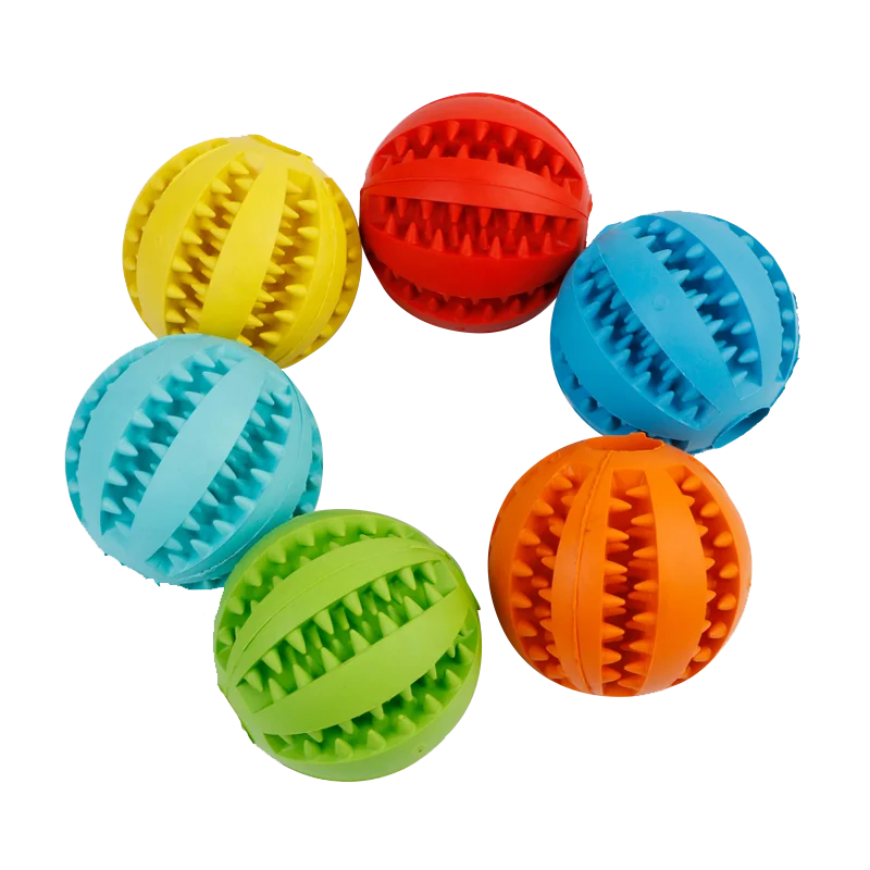 

Elasticity Teeth Cleaning Dog Chew Toys Rubber Non Toxic Bite Resistant Large Dogs Feeder Tooth Cleaning Ball Toys for Dogs 138g, Multi