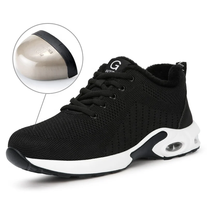 

GUYISA brand winter black lightweight casual sport men industrial safety shoes with steel toe