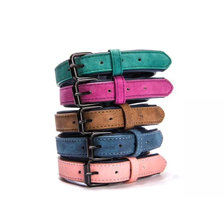

Wholesale Leather PU Padded Dog Collar Best Selling Custom Pet Product Dog Collar
