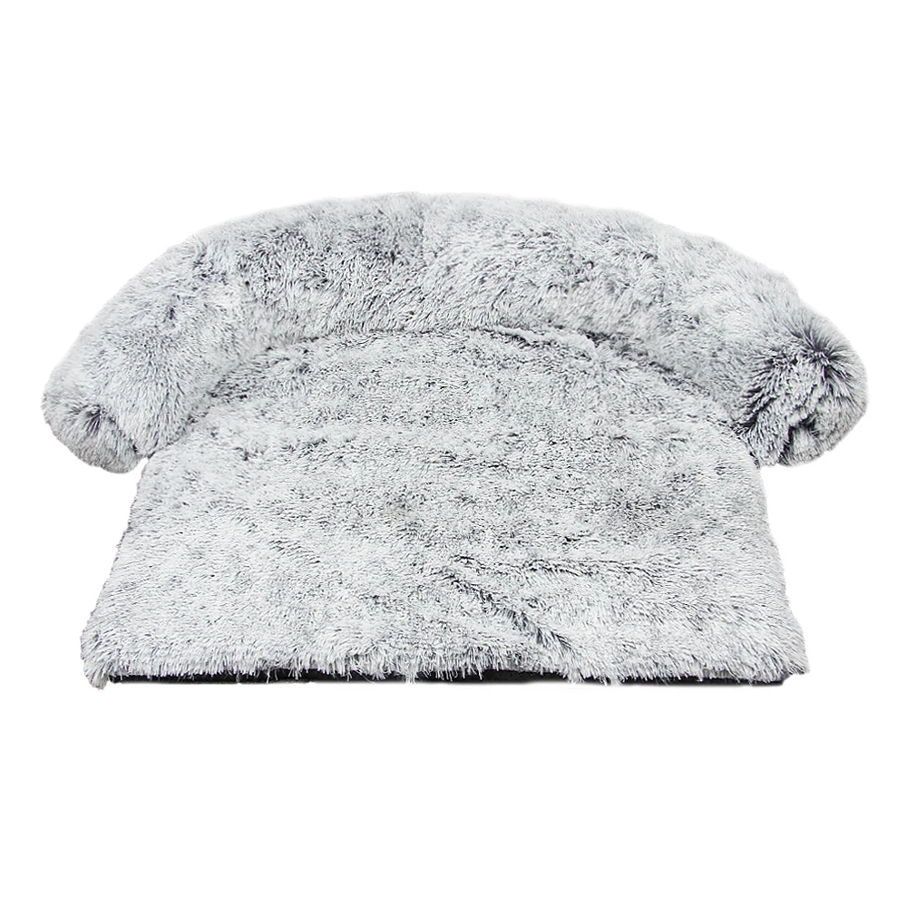

Dropshipping Faux Fur Large Calming Breathable Dog Sofa Bed Washable Waterproof Cover Removable Luxury Pet Sofa Bed with Zippers, 34 colors / customized
