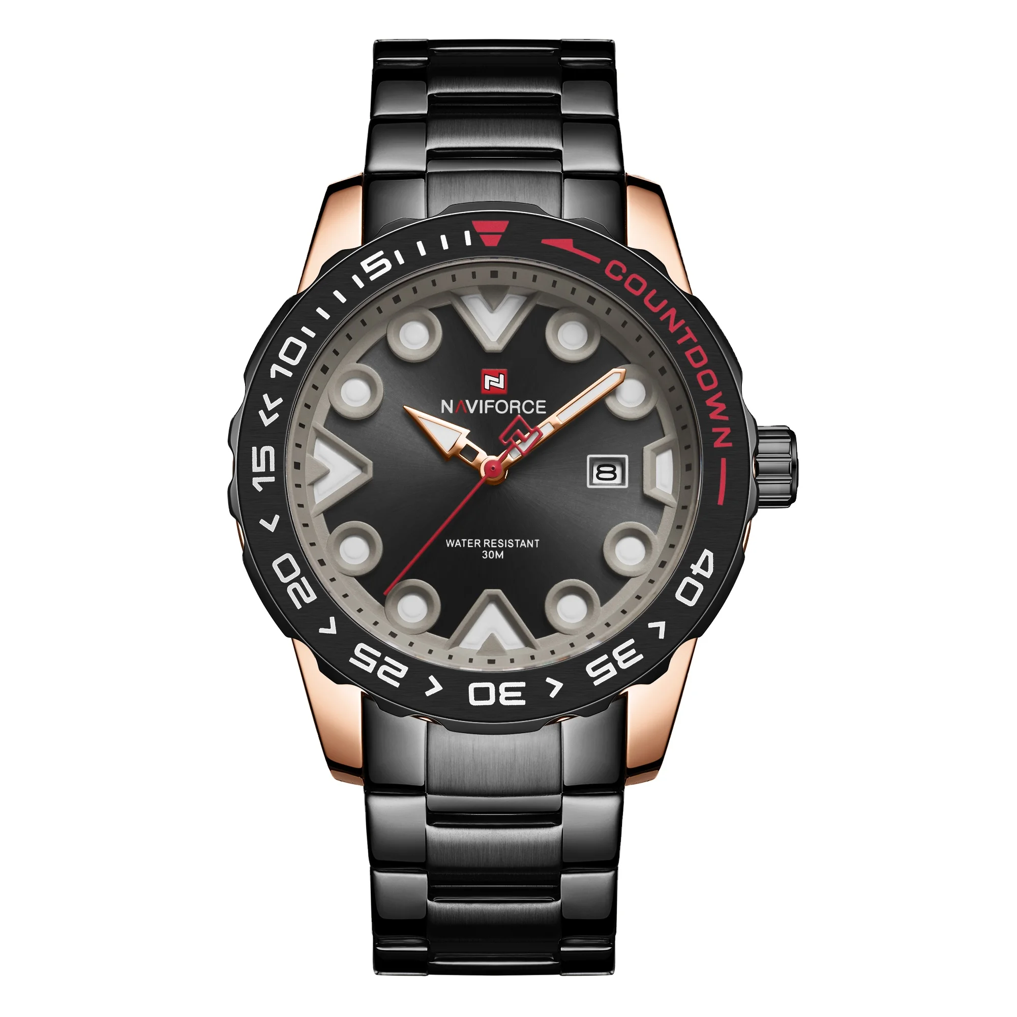 

NAVIFORCE Business Luxury 9178 Men's Steel Strap Watch Mens Quartz Clock Date Sport Waterproof Wrist Watches Relogio Masculino, 6 colors