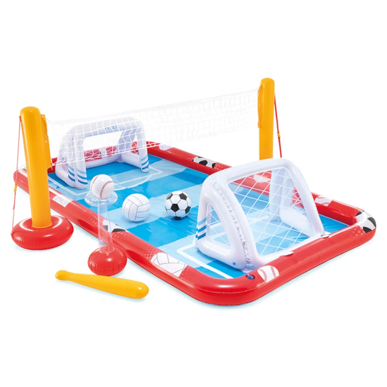 

Intex 57147 Inflatable Rectangular Sports Field Park Pool Action Sports Play Center Pool, As photo