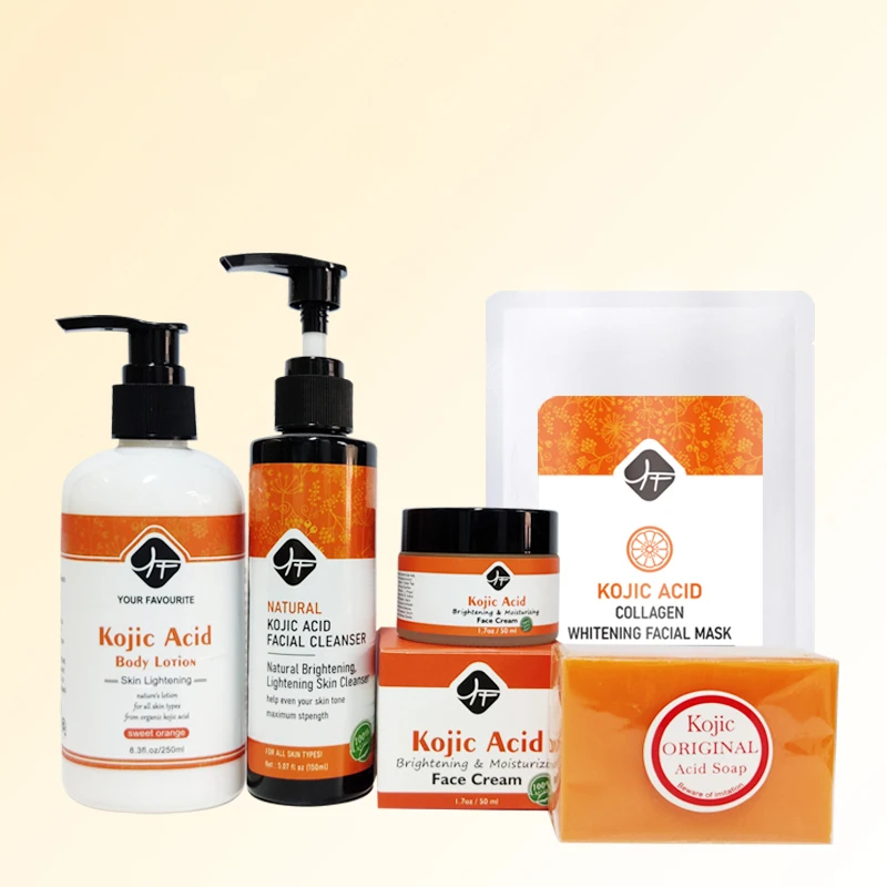 

OEM Custom Private Label Face Skin Care Set Products Anti Acne Natural Kojic Acid Tea Tree Tumeric Vitamin C Set