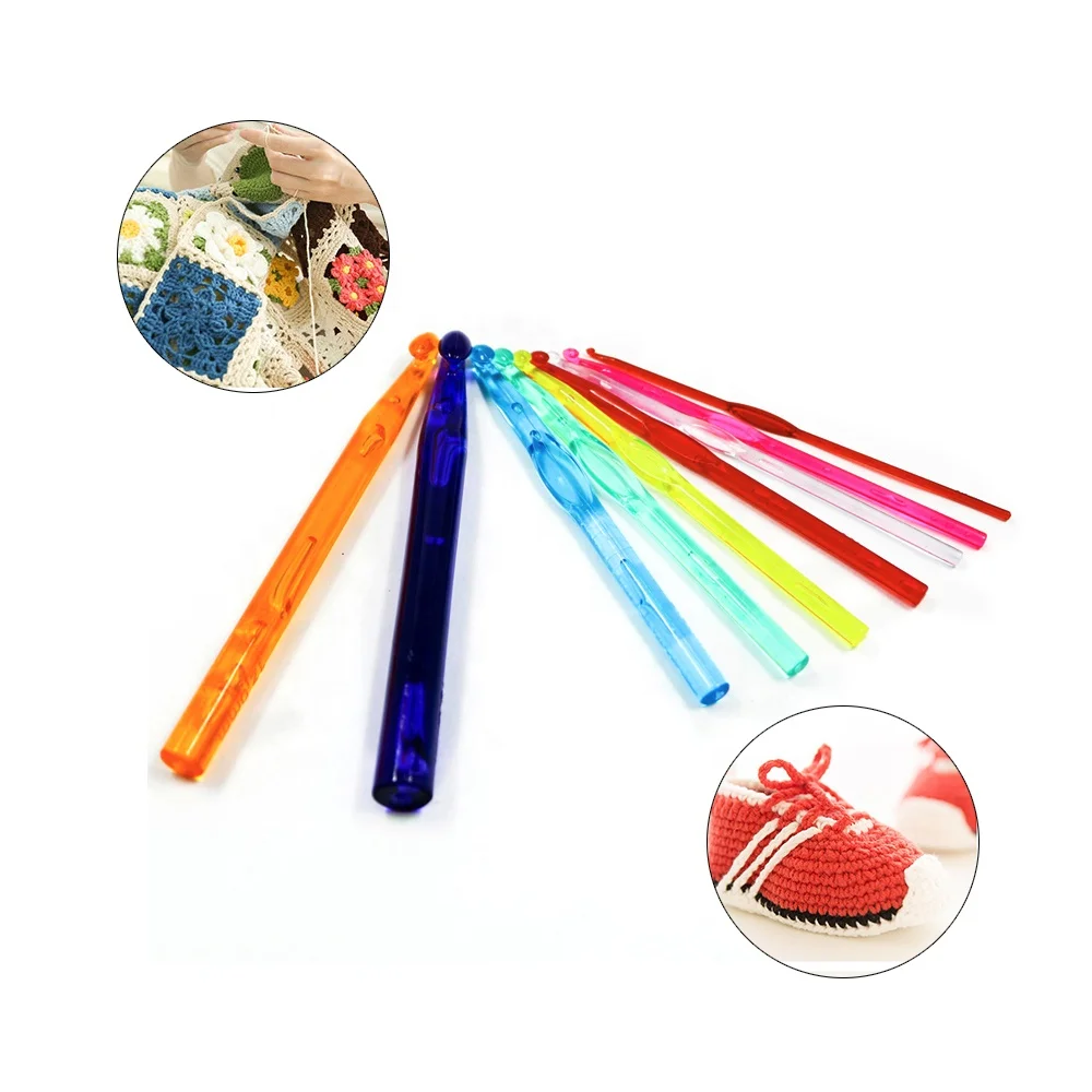 

9pcs/bag Wholesale Multicolor Sweater Knitting Needle Crochet Hook Set, As the picture