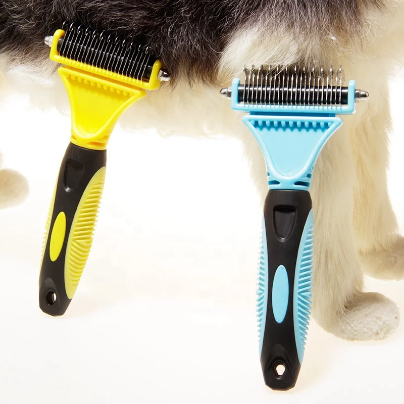 

Double Sided Pet Dog Cat Hair Remover Rake Knot Comb Brushes Cepillo Para Perro Mascotas Brosse Anti Poils Animaux Chat Chien, Green