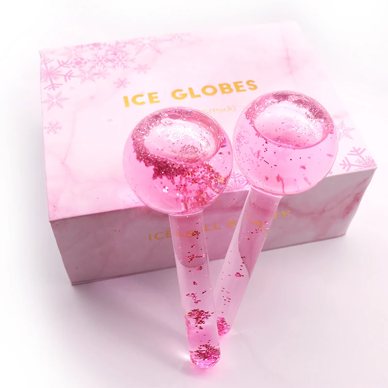 

Pink Ice Balls Face Massager Globes Home Use Ice Globes For Facials Magic Ice Globes, Purple blue pink